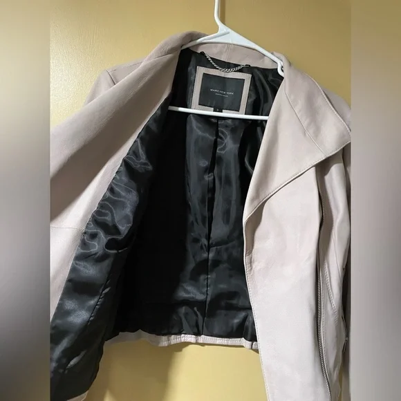 Andrew Marc New York Cream Real Leather Jacket - Picture 5 of 9